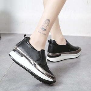 Stylish rhinestone thick sole casual shoes