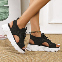 Load image into Gallery viewer, Summer new thick-soled flying woven soft-soled casual sandals
