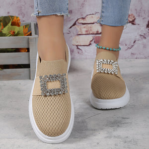 Women's Mesh Rhinestone Thick Sole Casual Shoes