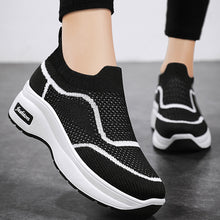 Load image into Gallery viewer, Fashion Spring And Summer Women Sports Shoes Thick Sole Middle Heel Slip On
