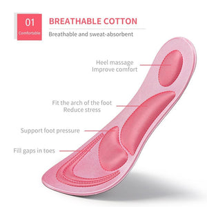 4d Memory Foam Orthopedic Insoles For Shoes Women Men Flat Feet Arch Support Massage Plantar Fasciitis Sports Pad