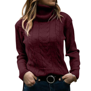 Women's Turtleneck Sweaters 2024 Fashion Long Sleeve Pullover