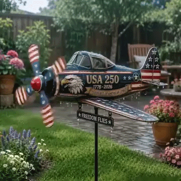 USA 250 Vintage Plane Wind Spinner