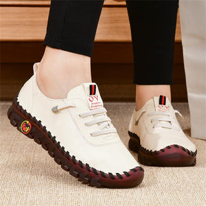 Hand-stitched fiber wear-resistant flat women's shoes