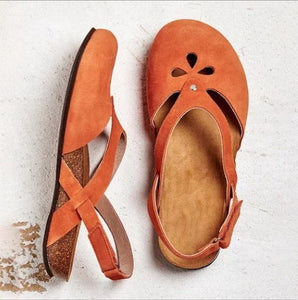 Fashion Large Size Summer Simple And Elegant Women's Back Hollow Flat Sandals