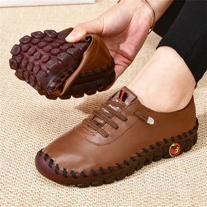 Hand-stitched fiber wear-resistant flat women's shoes