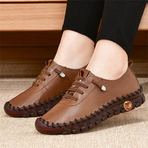 Hand-stitched fiber wear-resistant flat women's shoes