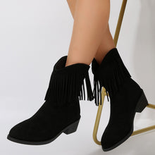 Load image into Gallery viewer, Winter Women&#39;s Tassels Arrival Retro Pointed Toe Boots
