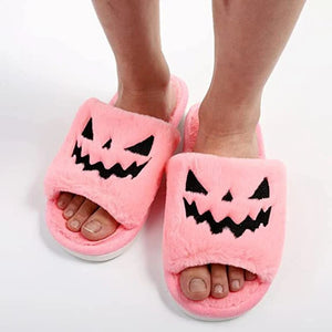 Halloween Jack-O-Lantern Soft Plush Comfort Slippers