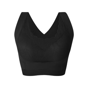 Women's plus size push up front buckle sports bra