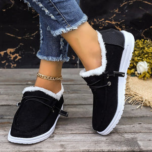 Women's winter thick-soled plus fleece cotton shoes