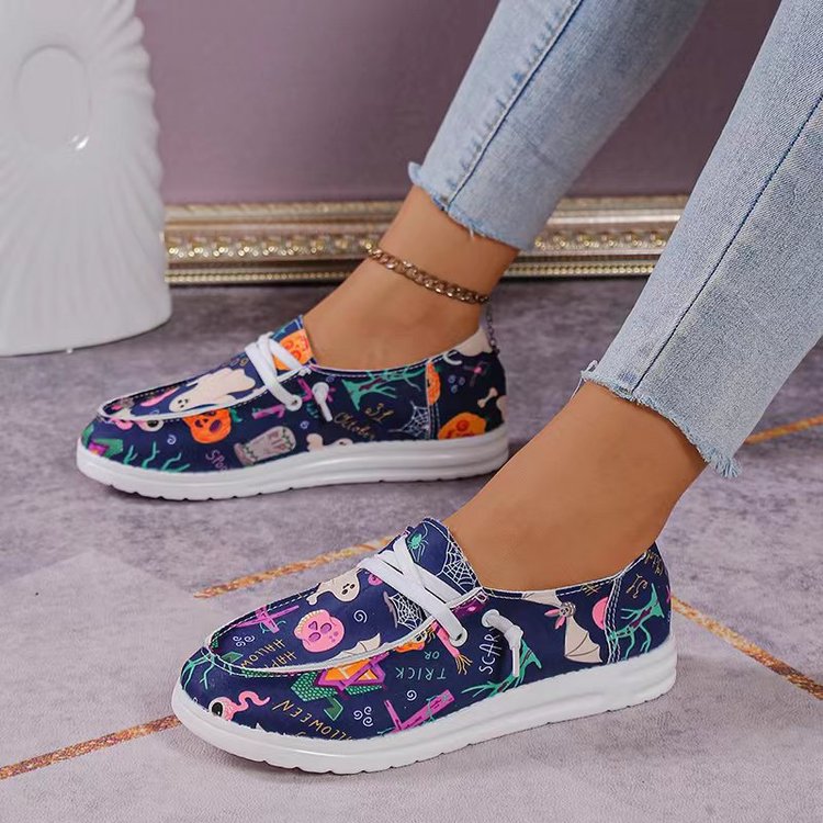 Halloween women's canvas casual shoes