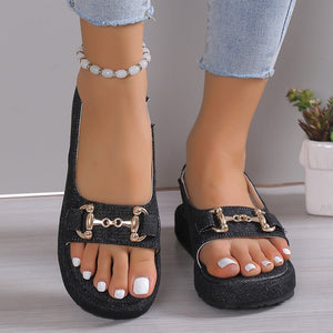 Women's Round Toe Open Toe Flat Sandals