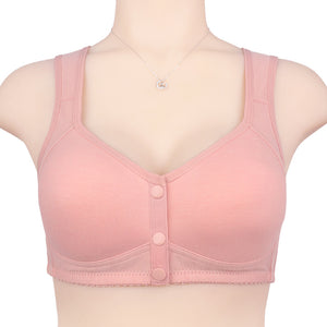 Ladies middle-aged and elderly shaped front button bra