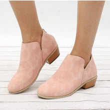 Load image into Gallery viewer, Solid color pointed toe casual back zipper low heel women&#39;s shoes
