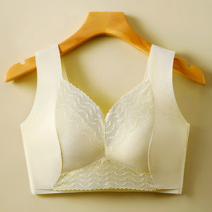 Women Solid Comfort Wireless Lace Bra