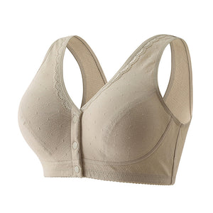 Button Front Cotton Push Up Bra