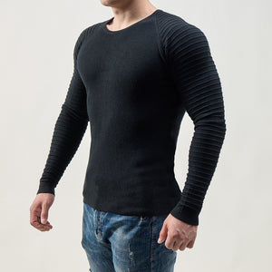 Men's Basic Knitted Crew Neck Long Sleeve Pullover