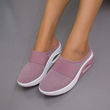 Load image into Gallery viewer, Women Daily Fly Knit Fabric Summer Air Cushion Mule Slippers
