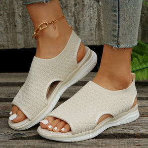 Ladies Fly Woven Thick Sole Casual Breathable Sandals