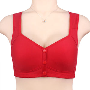 Ladies middle-aged and elderly shaped front button bra