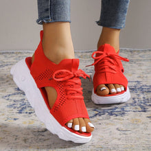 Load image into Gallery viewer, Summer new thick-soled flying woven soft-soled casual sandals
