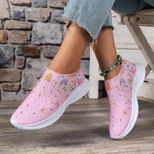 Women's Rhinestone Stretch Casual Breathable Sneakers