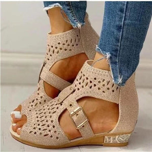 2024 summer rhinestone wedge women's sandals