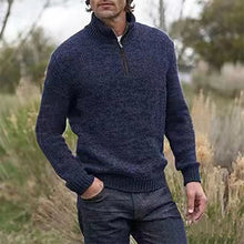Load image into Gallery viewer, Mens Soft Wool Knit Half Zip Funnel Neck Jumper Sweater Top
