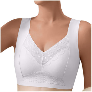 Women Solid Comfort Wireless Lace Bra