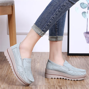 Autumn hollow anti-slip thick-soled shoes