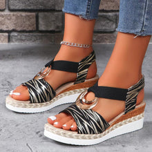 Load image into Gallery viewer, Women Summer Wedge Fish Mouth Roman Sandals
