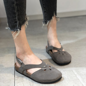 Fashion Large Size Summer Simple And Elegant Women's Back Hollow Flat Sandals