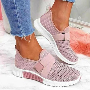 Women's Breathable Slip On Mesh Rhinestone Trainers Shoes