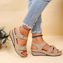 Load image into Gallery viewer, Women&#39;s round toe platform Velcro sandals
