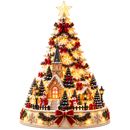 Esslyn Lighted Christmas Village Projection Tree