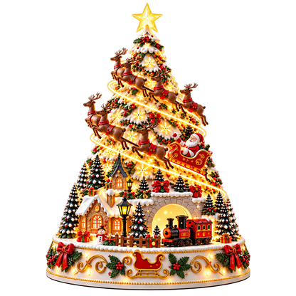 Esslyn Lighted Christmas Village Projection Tree