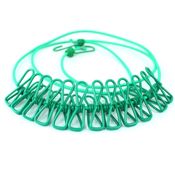 Portable Clothesline (Home, Outdoor, Camping with 12 Clips)