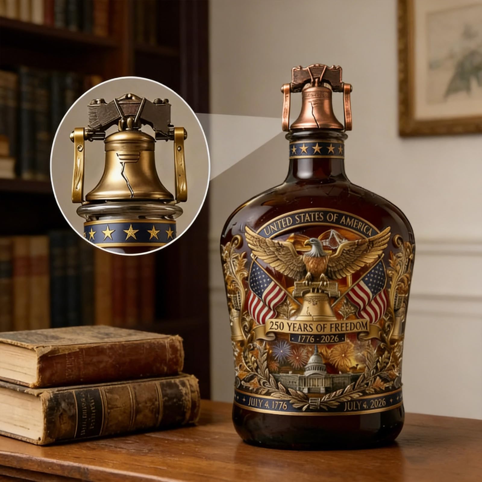 US 250th Anniversary Commemorative Whiskey Bottle