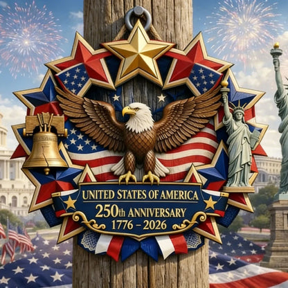 America 250th Anniversary Wood Wreath