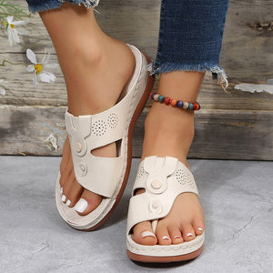 Women's Round Toe Platform Flip Flops