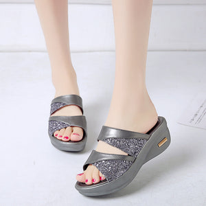 Fashion Platform Platform Wedge Wedge Ladies Slippers