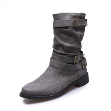 Load image into Gallery viewer, 2024 new mid-tube flat bottom Martin women&#39;s autumn British style knight boots
