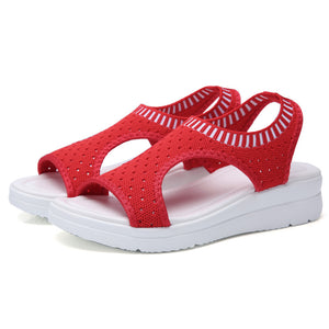 Women's Breathable Elastic Band Thick Sole Mesh Sports Sandals