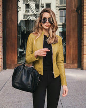 Load image into Gallery viewer, Stylish women&#39;s PU leather jacket; choose from 8 colors to match any outfit
