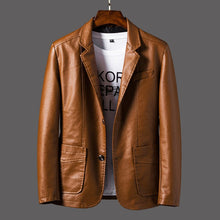 Load image into Gallery viewer, Casaco de Couro de Fato de Couro Casaco de Couro de Fato de Couro de Voo para Homens Casaco de Couro para Motociclistas
