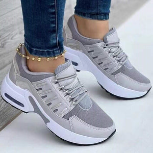 Round toe lace-up mesh breathable women's shoes