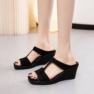 Women's new wedge fish mouth sandals