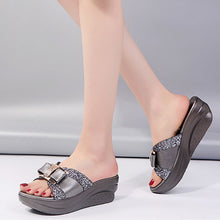 Load image into Gallery viewer, Women&#39;s Summer Fashion Bow Wedge Slippers
