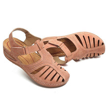 Load image into Gallery viewer, Women Hollow Out Breathable Wedges Thick Sole Buckle Sandals
